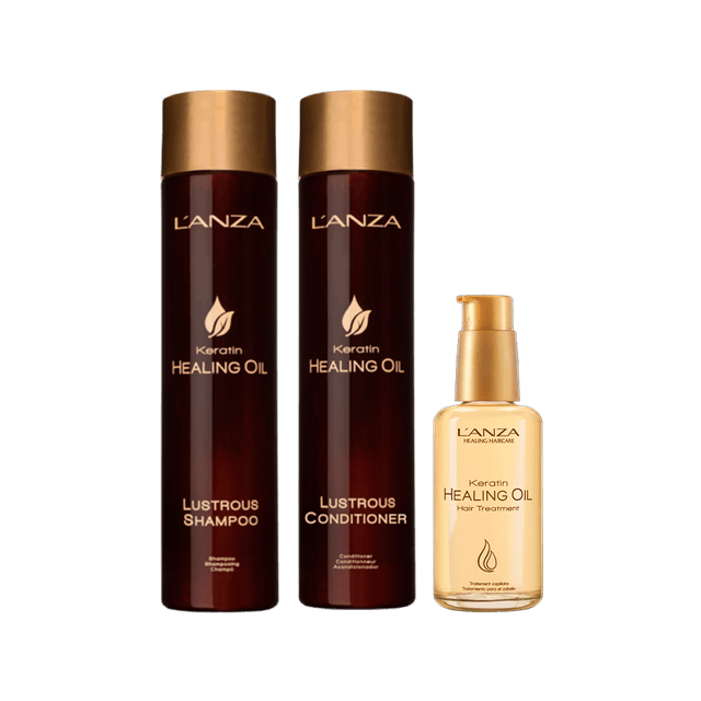 Lanza-Kit-Keratin-Healing-Oil-Shampoo-300ml---Condicionador-250ml----Oil-Hair-Treatment-100ml