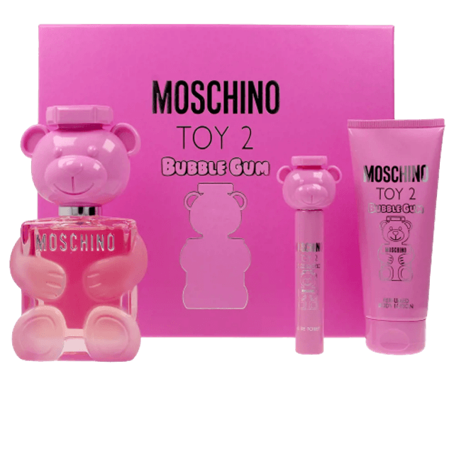 Moschino-Kit-Toy-2-Bubble-Gum-Perfumed-Body-Lotion-100ml---Eau-de-Toilette-10ml---Eau-de-Toilette-100ml