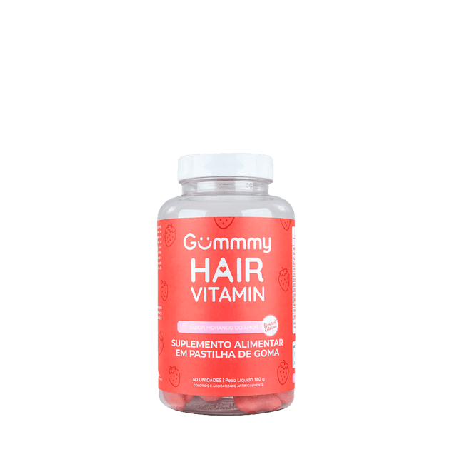 Gummmy Hair Morango Do Amor - Pastilha de Goma 60 Unidades